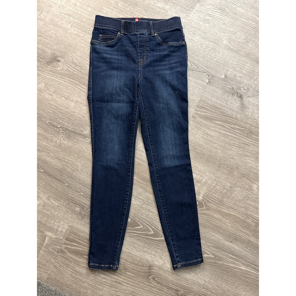 Spanx‎ Jean- Ankle Skinny Leggings Dark Indigo Wash High Rise Women Small 28x27